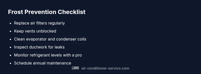 Checklist for preventing frozen AC coils
