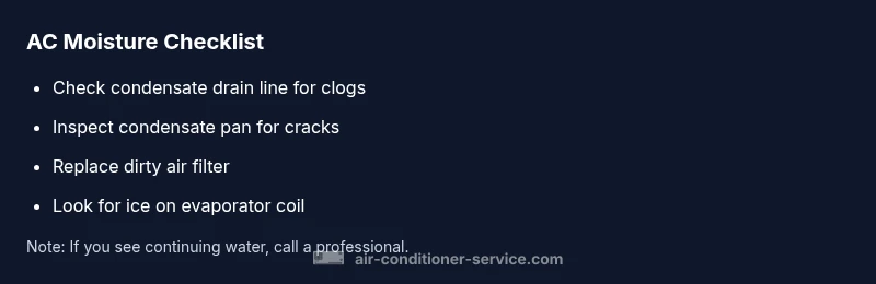 AC condensation drainage and moisture checklist