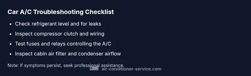 Car A/C Troubleshooting Checklist