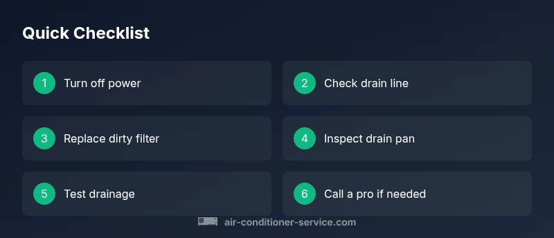 Checklist for fixing a leaking air conditioner