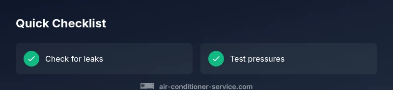 Checklist for car AC refrigerant leak detection and testing