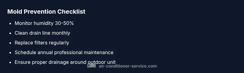 Checklist infographic for mold prevention in air conditioners