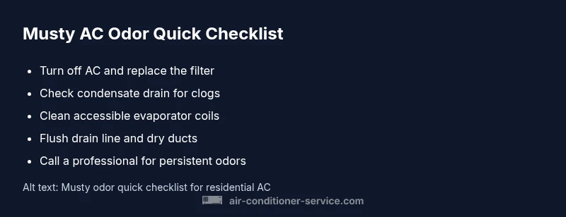 Musty AC odor quick checklist