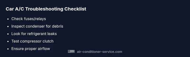 Car A/C troubleshooting checklist infographic