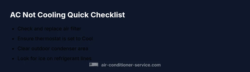 AC troubleshooting quick checklist infographic