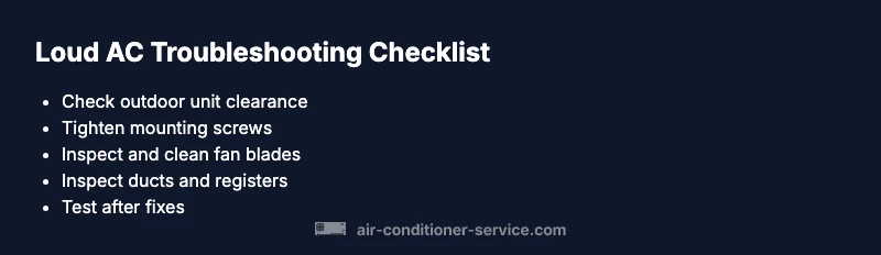 Checklist for troubleshooting loud air conditioner noises