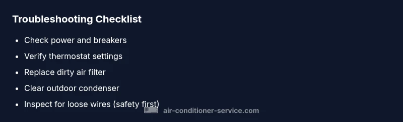Checklist for troubleshooting a non-working air conditioner