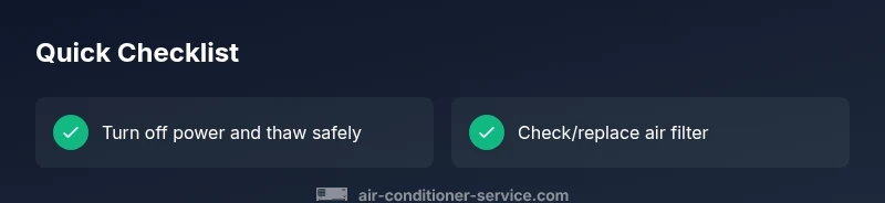 Checklist for thawing a frozen air conditioner