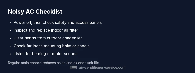 Checklist for diagnosing a noisy air conditioner