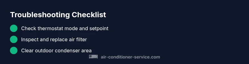 Checklist for troubleshooting air conditioner blowing warm air