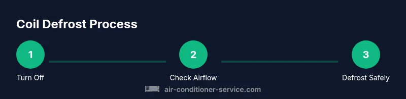 Process infographic showing defrost steps